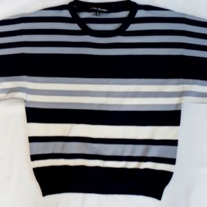 NWOT Catherine Malandrino Medium Blue Stripe Wide Sleeve Sweater